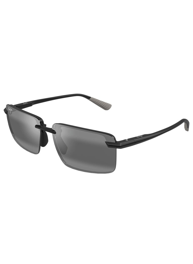 MAUI JIM Maui Jim Laulima 626-02 Unisex Polarized Rectangular Sunglasses – 61 mm Lens Size  - Image 1