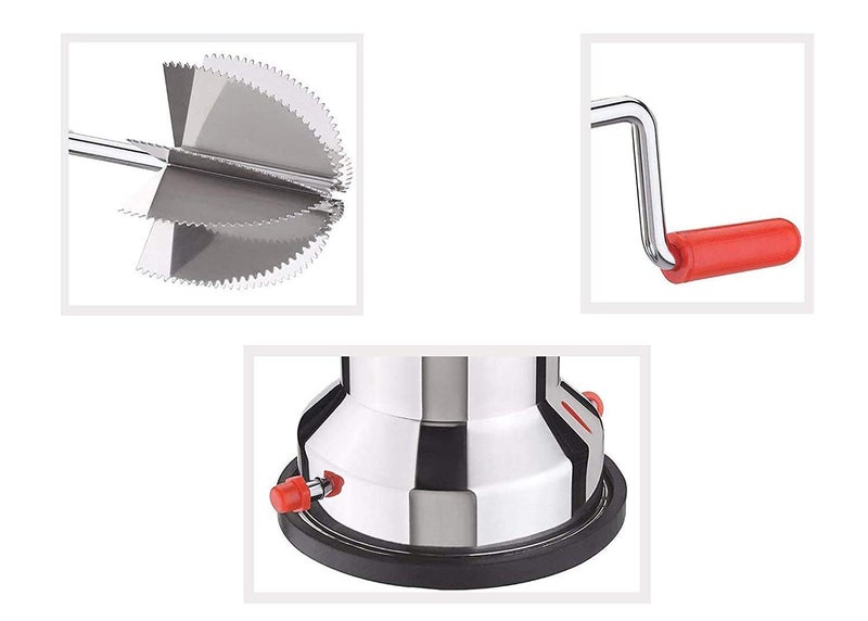 Sp enterprise Yadnesh Coconut Scraper Peeler Grater Coconut Grater Scraper Shredder Hand Operated Rotating Kitchen Coconut Scraper Peeler/Shredder With Vacuum Base, Stainless Steel Grater For Kitchen 9 Inch  - Image 4