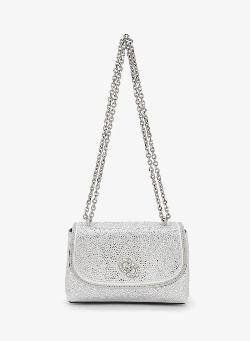 Embellished Crossbody Bag With Chain Strap