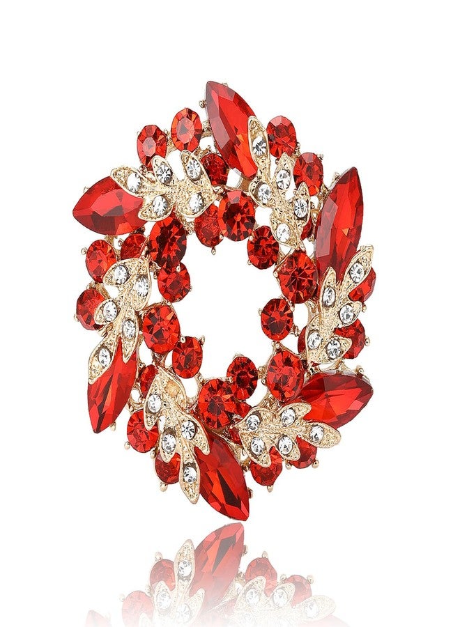Aeenioy Brooch Pin for Women, Beautiful Bauhinia Flower Design Saree Pin for Pleats, Red Bauhinia Flower Brooch, Versatile for Shirts, Dresses and Hijab - Image 1