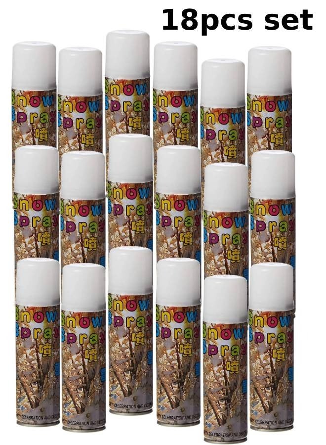 White Snow Decorative Party Spray Pack of 18pcs Realistic Vanishing Snow Effect