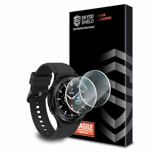 Skyddshield Military-Grade Gorilla Tempered Glass For Samsung Galaxy Watch 4 Classic and Samsung Galaxy Watch 8 Classic (46 mm) with Installation Kit | Pack of 2 | Transparent - Image 1
