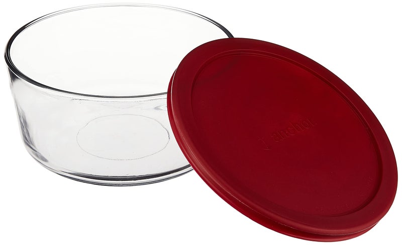 Anchor Hocking 7-Cup Round Food Storage Containers with Red Plastic Lids  Set of 4 - Image 4