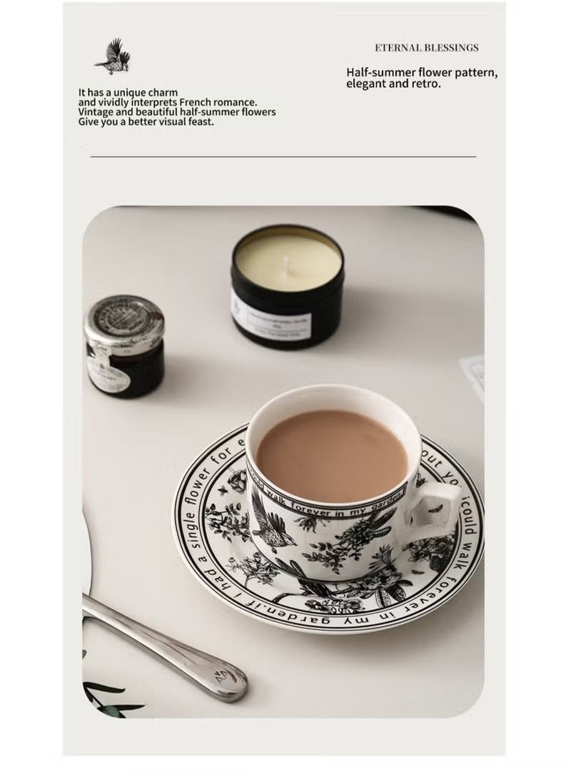 Ceramic Coffee Cup and Saucer Set, Vintage Floral Design Porcelain Coffee Cup and Saucer with Gift Box, Hand Crafted Flower Shaped Coffee Cup for Home Office,250 ML Capacity  - Image 5