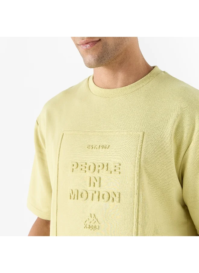 Kappa Kappa Embossed Print T-shirt with Crew Neck and Short Sleeves