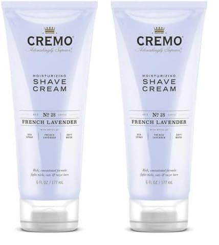 Cremo French Lavender Moisturizing Shave Cream Astonishingly Superior UltraSlick Shaving Cream for Women Fights Nicks Cuts and Razor Burn 6 Fl Oz Pack of 2