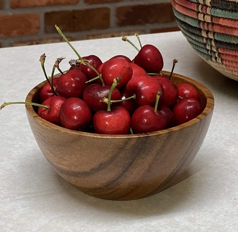 WRIGHTMART Acacia Wood Bowls Set of 4 Small 5 Diameter x 25 Tall Handmade for Serving Dips Sauces and Small Salads Rustic Natural Design Decorative Bowls for Kitchen or Dining Table - Image 4
