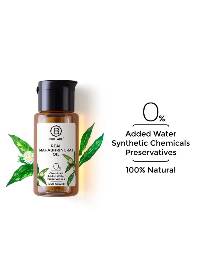 BRILLARE Real Mahabhringraj Oil with 14 Traditional Herbs, 100% Natural, Cold Pressed Oil, Makes Healthy & Flake-Free Scalp  - Image 3