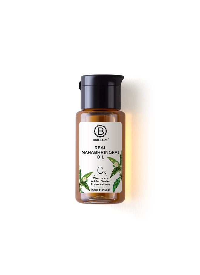 BRILLARE Real Mahabhringraj Oil with 14 Traditional Herbs, 100% Natural, Cold Pressed Oil, Makes Healthy & Flake-Free Scalp  - Image 1