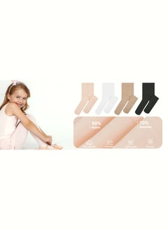 Perfectory School Uniform Tights for Girls Ballet Dance Footed Tight Ultra Soft-Black  - Image 4