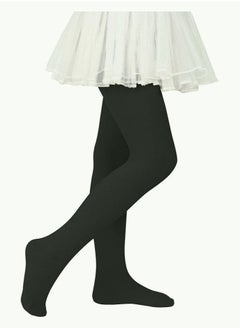 Perfectory School Uniform Tights for Girls Ballet Dance Footed Tight Ultra Soft-Black  - Image 1