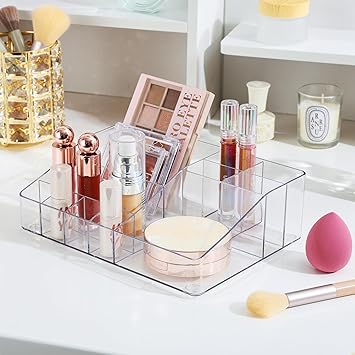 Vtopmart 3 Tier Clear Makeup Organizer with Drawer Cosmetic Storage for Dresser Countertop and Bathroom Vanity Beauty Holder for Lipstick Brush Skincare - Image 3