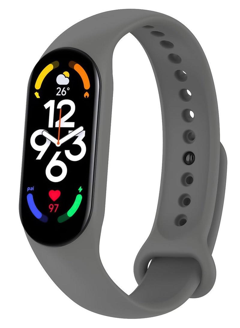 حزام سيليكون بديل لسوار Xiaomi Mi Band 3/4 قابل للتنفس (رمادي)