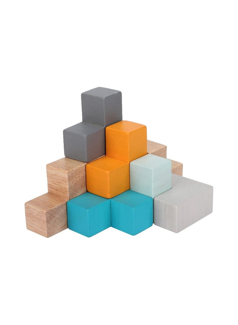العاب خشبية دومينو لعبة احجية مكعبات بناء تعليمية مبكرة للاطفال - Image 1