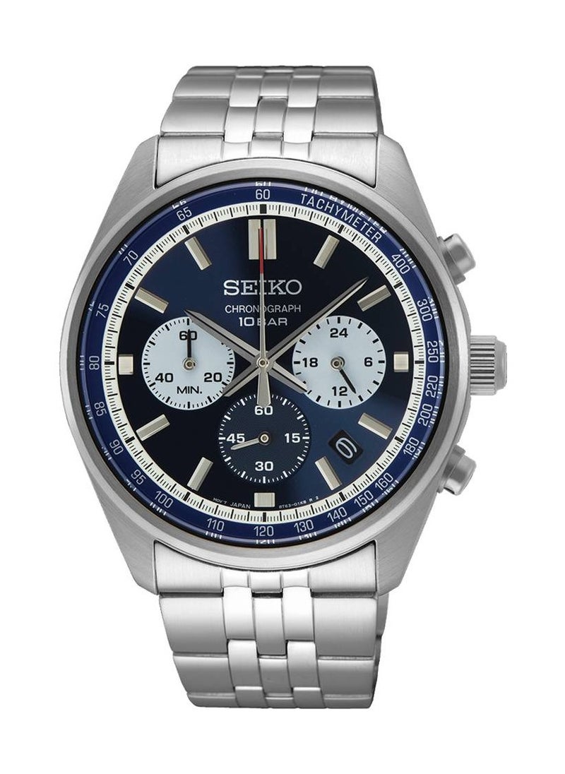Seiko - Chronograph Quartz Blue Dial Stainless Steel Men's Watch SSB427P1 - Image 1