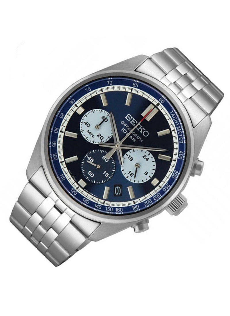 Seiko - Chronograph Quartz Blue Dial Stainless Steel Men's Watch SSB427P1 - Image 1