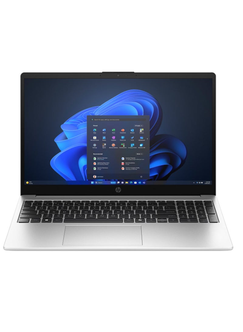 HP 250R G10 Laptop With 15.6 Inch Full HD (1920X1080) Display, Core 3-100U Processor/8GB RAM DDR4/512GB SSD/Intel UHD Graphics/DOS(Without Windows)/ English/Arabic Silver - Image 1