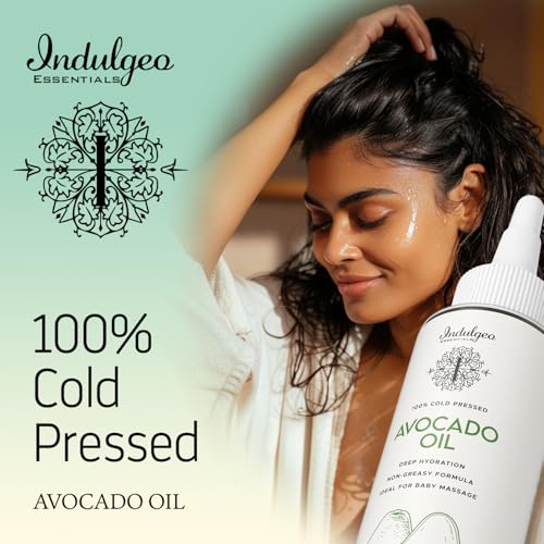 Indulgeo Essentials 100% Natural Cold Pressed Avocado Oil for Skin & Hair – Hair Oil for Hair Growth, Avocado Body & Face Oil for Glowing & Dry Skin – Hydrates and Repairs Skin Tissue & Promotes Hair Growth | For Men, Women & New Born Baby– 100ml - Image 2
