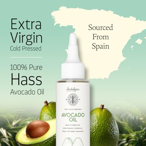 Indulgeo Essentials 100% Natural Cold Pressed Avocado Oil for Skin & Hair – Hair Oil for Hair Growth, Avocado Body & Face Oil for Glowing & Dry Skin – Hydrates and Repairs Skin Tissue & Promotes Hair Growth | For Men, Women & New Born Baby– 100ml - Image 3