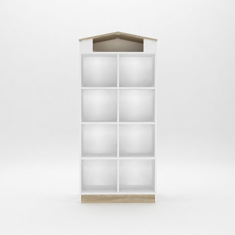 DANUBE HOME خزانة كتب ستانلي V2 | خزانة منظم بتصميم حديث | رف عرض متعدد الوظائف للأطفال لخزانة الكتب للمنزل L68xW31.5xH148.3cm - بلوط سونوما وأبيض - Image 2
