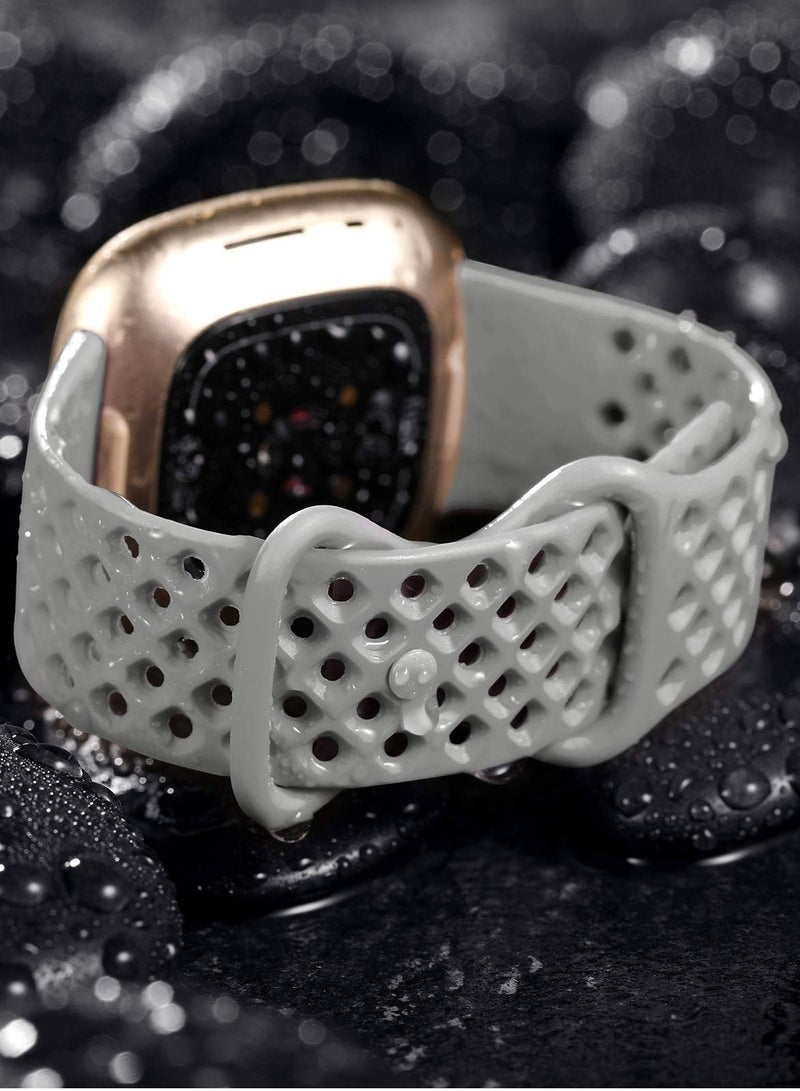 SOLARAE Elastic Strap Compatible with Fitbit Versa 3 for Fitbit Sense Strap,Adjustable Nylon Sports Straps for Women Men, Breathable（4Pcs） - Image 2