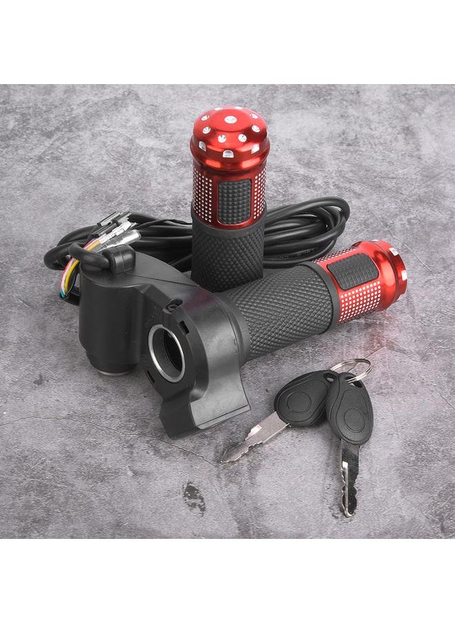 Thoraya - 1 Pair Universal LED Voltage Display Twist Throttle for 12‑99V Ebike Scooter - Image 1