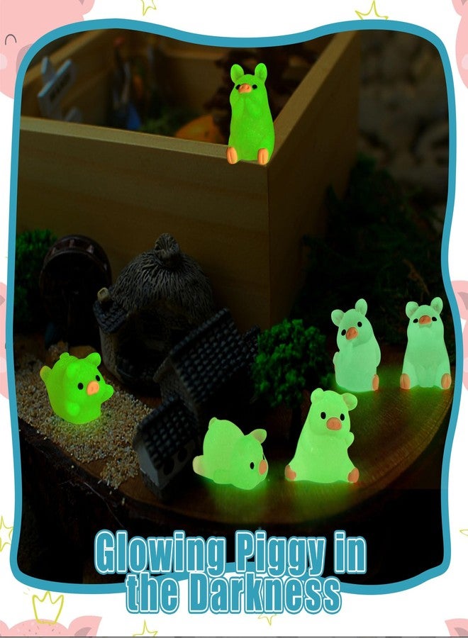 CCINEE 30pcs Luminous Mini Pig Miniauter Figures Glow in The Dark Resin Pig Figures Micro Fairy Ornaments Tiny Pigs Miniature for Bag Cake Topper Birthday Party Favors - Image 4