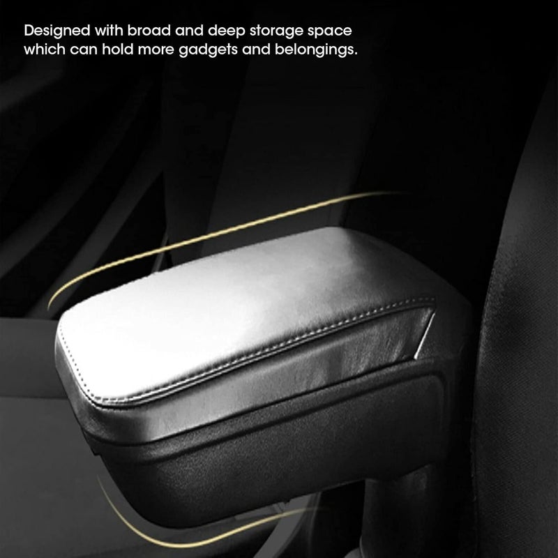 Central Armrest Box, Broad Deep Storage Space with Water Cup Holder, Constructed with Artificial Leather ABS, Fit Smart Fortwo Forfour 453 15-19 - Image 3