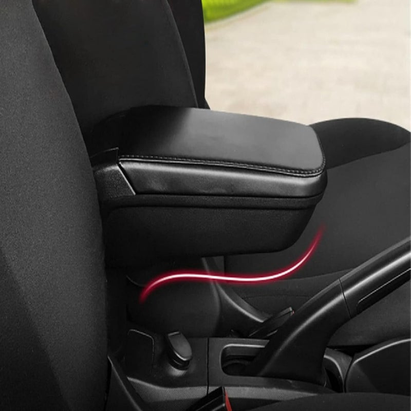 Central Armrest Box, Broad Deep Storage Space with Water Cup Holder, Constructed with Artificial Leather ABS, Fit Smart Fortwo Forfour 453 15-19 - Image 5