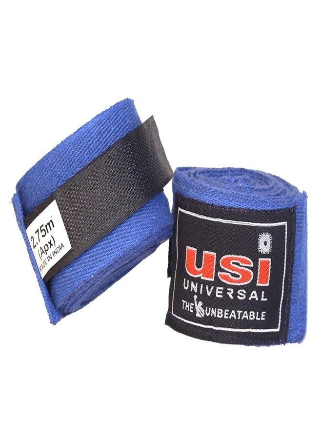 USI UNIVERSAL Boxing Hand Wraps Pack of 1 Pair, Hand Wraps for Boxing Martial Arts MMA Inner Hand Wraps/Bands for Punching Length 4.55m (180"), Blue - Image 1