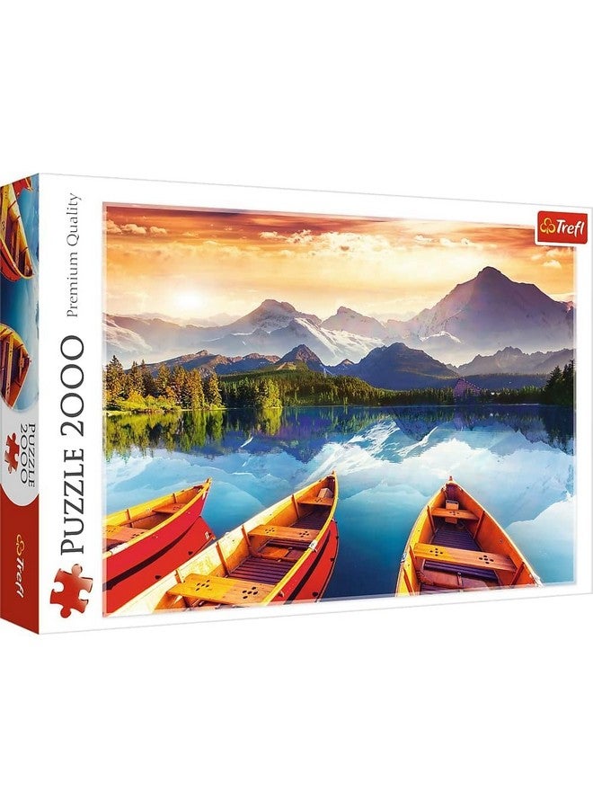 Trefl Crystal Lake 2000 Piece Jigsaw Puzzle Red 38"x27" Print, DIY Puzzle, Creative Fun, Classic Puzzle for Adults and Children from 12 Years Old - Image 1