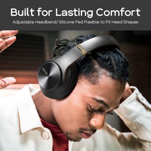 DOQAUS Bluetooth Headphones Over Ear 90H Playtime 3 EQ Modes HiFi Audio ENC Mic Reinforced Durable Frame Soft Earpads for Extended Wear Phone PC Travel - Image 3