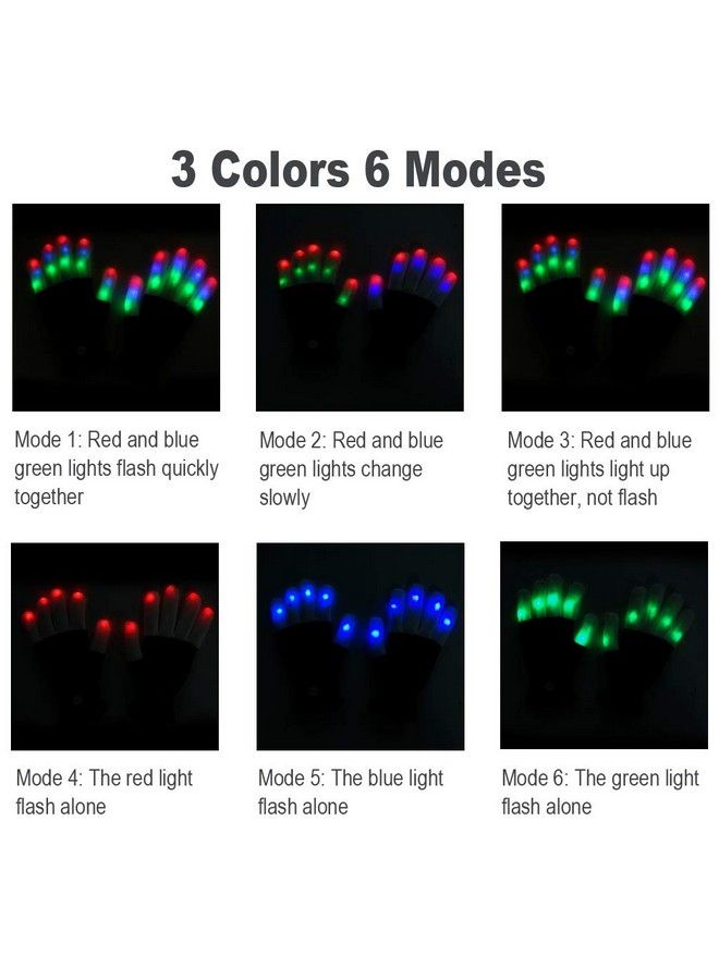 Luwint Led Colorful Flashing Finger Lighting Gloves Glow Rave Cool Toys For Adult Teens - Image 4