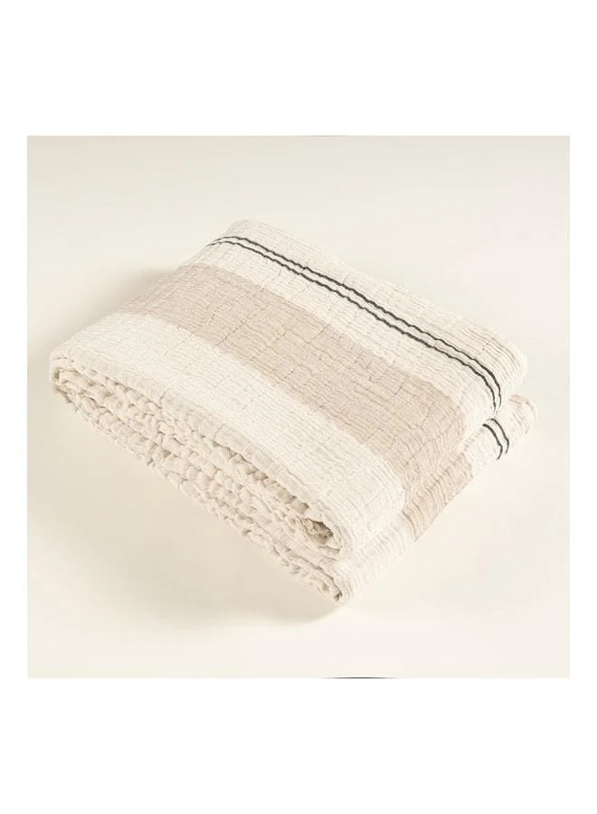Zsa Zsa Zsu  Baklan Yarn Dyed King Size Cotton Linen Pike 240x220 cm Natural.  | Best Price UAE
