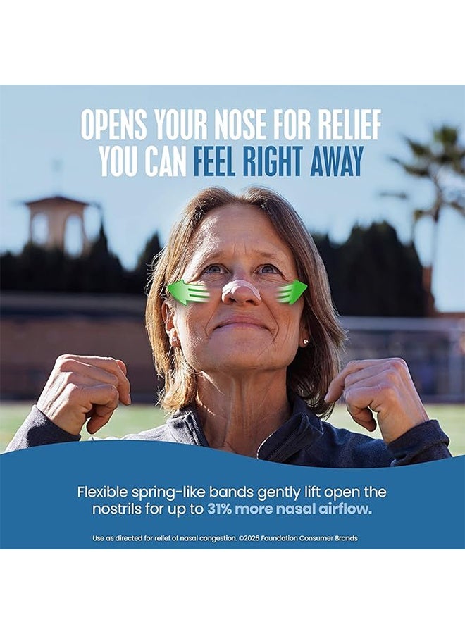 Breathe Right Extra Strength Clear Nasal Strips, Anti-Snoring Patch, Enhanced Adhesion Ventilation Closed Mouth Patch, Nasal Congestion Relief Oral Breathing Patch - 26 Count (Pack of 1) - Image 4