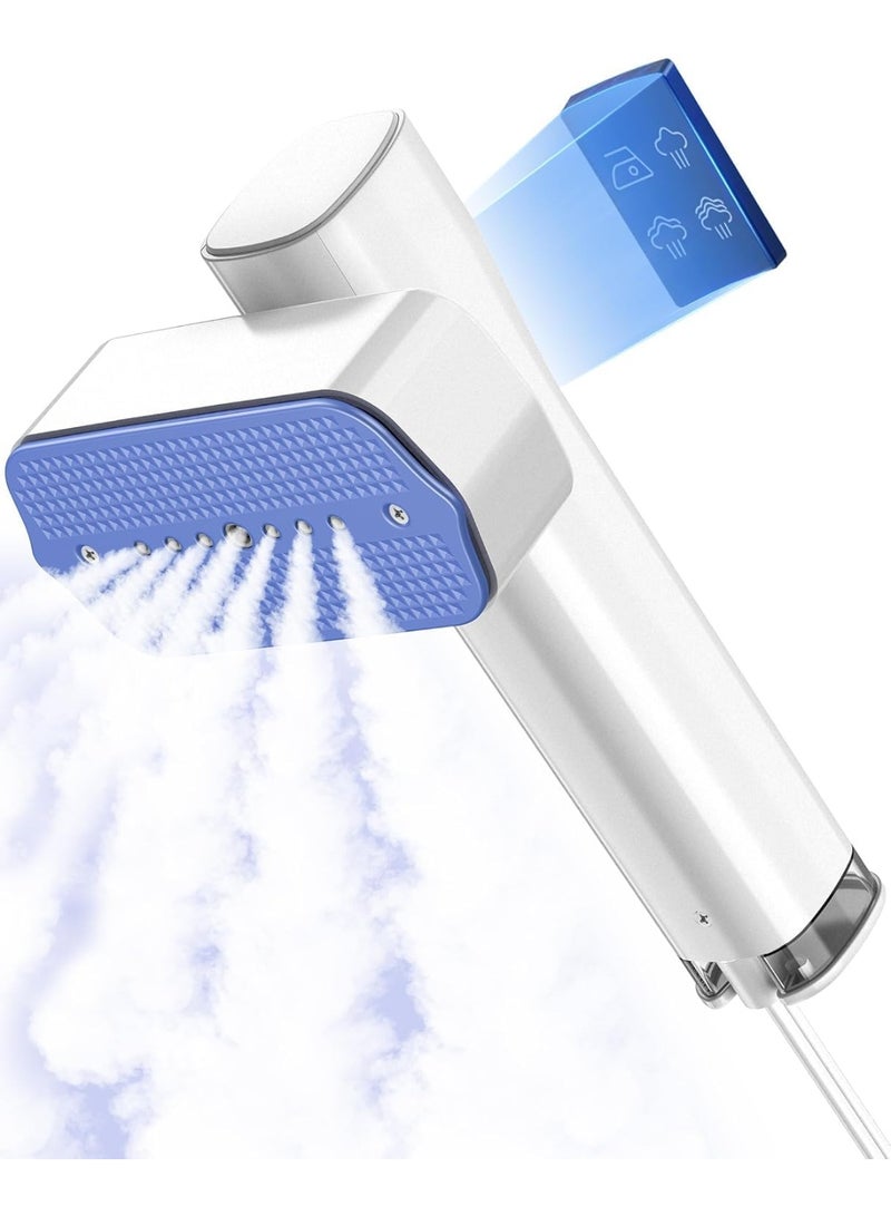 Telfun Steamer for Clothes, Portable Handheld Travel Steamer, Clothing Wrinkles Remover for Gament Steam, 1100W Powerful 2 In 1 Steamer&Iron, 100mL Water Tank Capacity, for 120V Home, Office, Travel - Image 1
