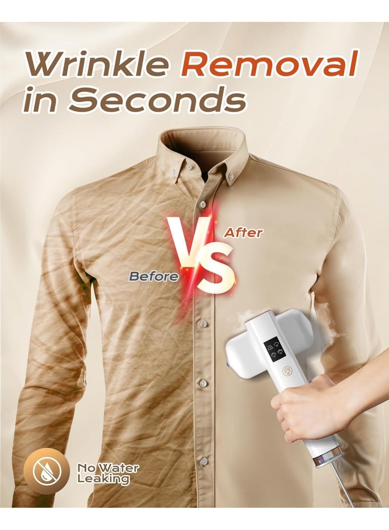 Telfun Steamer for Clothes, Portable Handheld Travel Steamer, Clothing Wrinkles Remover for Gament Steam, 1100W Powerful 2 In 1 Steamer&Iron, 100mL Water Tank Capacity, for 120V Home, Office, Travel - Image 4