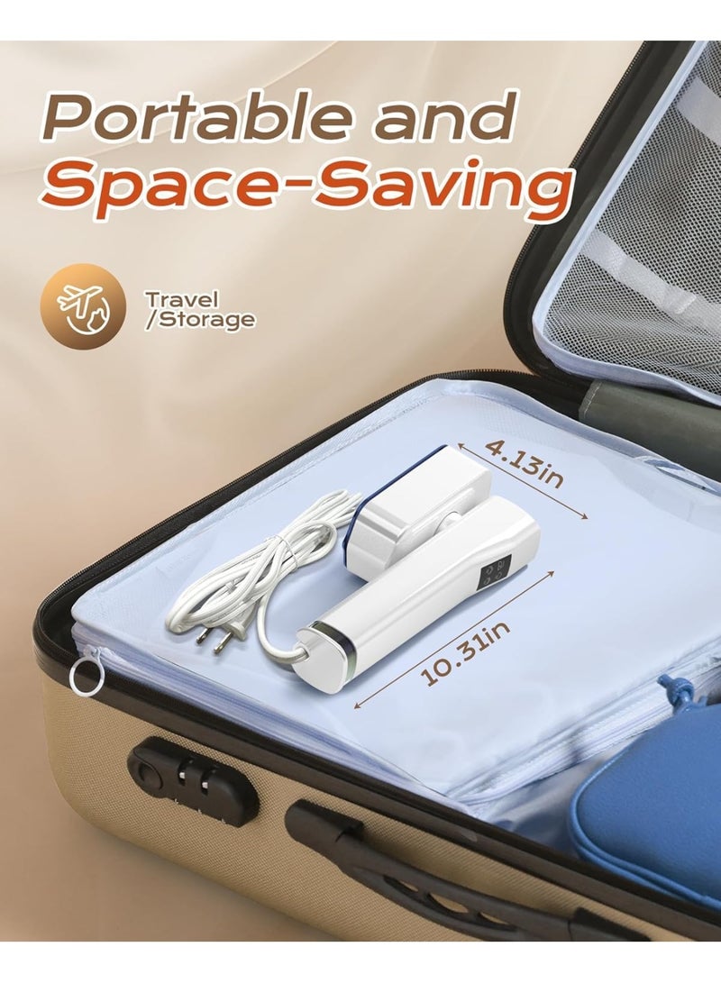 Telfun Steamer for Clothes, Portable Handheld Travel Steamer, Clothing Wrinkles Remover for Gament Steam, 1100W Powerful 2 In 1 Steamer&Iron, 100mL Water Tank Capacity, for 120V Home, Office, Travel - Image 3