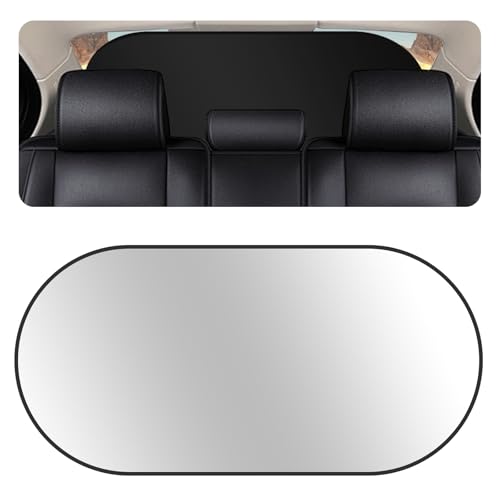 carleef Back Window Sun Shades for Car210T Titanium Silver Rear Window Sun Shade with Suction Cup Keeps Cars Interior Cool3937 1976 Universal Sunshade for Car Windshield Rear - Image 1