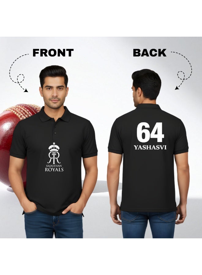 Rajastan Cricket Men's Dry-Fit Polo Neck T-Shirt With Cap|Soft&Breathable Sportswear For Cricket Lovers| Wear It For Games - Image 3
