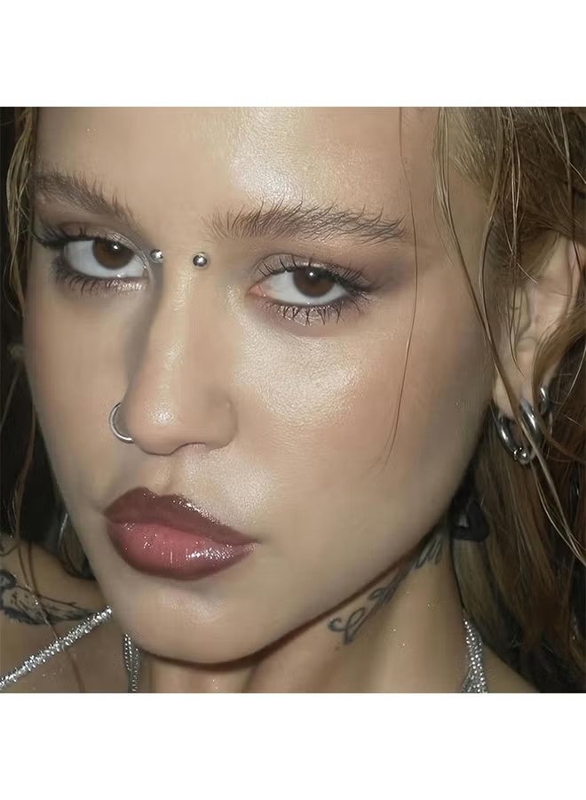 YJ 660pcs Sliver Face Gem Rhinestones Stickers Fake Lip Nails Stickers Fake Nose Stud Eyebrow Ear Stud Non Piercing Earring Studs Silver Belly Button Jewelry Gothic Cool Punk Y2K Makeup for Women Men - Image 5