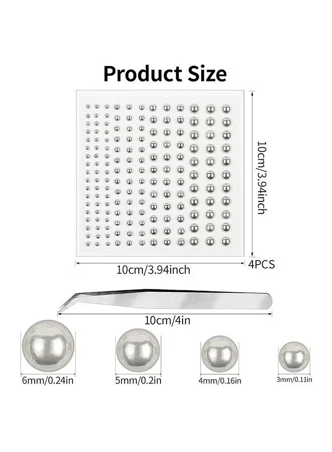 YJ 660pcs Sliver Face Gem Rhinestones Stickers Fake Lip Nails Stickers Fake Nose Stud Eyebrow Ear Stud Non Piercing Earring Studs Silver Belly Button Jewelry Gothic Cool Punk Y2K Makeup for Women Men - Image 2