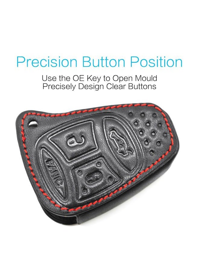 MECHCOS Compatible with fit for Jeep Wrangler Jeep Compass Liberty Patriot Commander Grand Cherokee Leather Keyless Entry Remote Control Smart Key Fob Cover Pouch Bag Jacket Case Protector Shell - Image 2