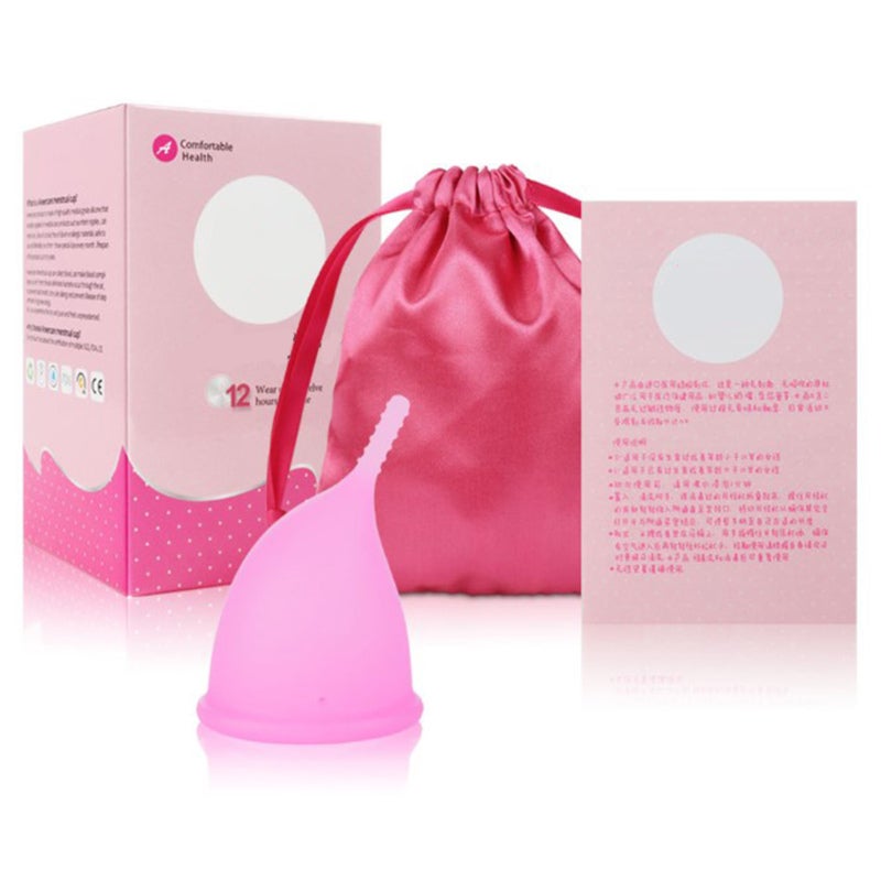 Silicone Menstrual Cup: BPA Free, Ergonomic Flexible Design - 12 Hours Wearable, Durable, Easy Clean Menstrual Cup for Women Swimming, Exercise and Period Use - Image 1