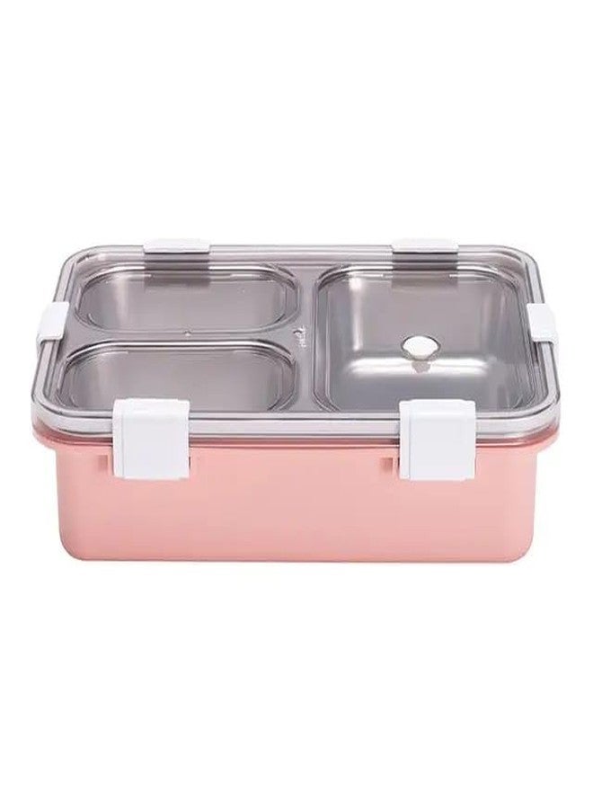 Finner 3 Compartment Lunch Box with 1 Spoon Leak Proof Microwave Freezer Safe Thermal Insulation Portable Stainless Steel. - Image 1