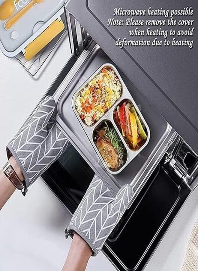 Finner 3 Compartment Lunch Box with 1 Spoon Leak Proof Microwave Freezer Safe Thermal Insulation Portable Stainless Steel. - Image 5