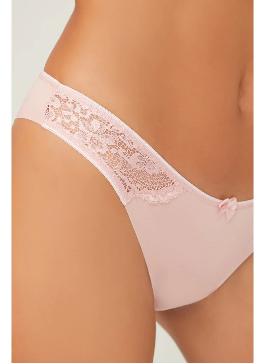 كوتن هيل Basic Laser Cut Lace Detailed Brazilian 3 Pack Panties - 4