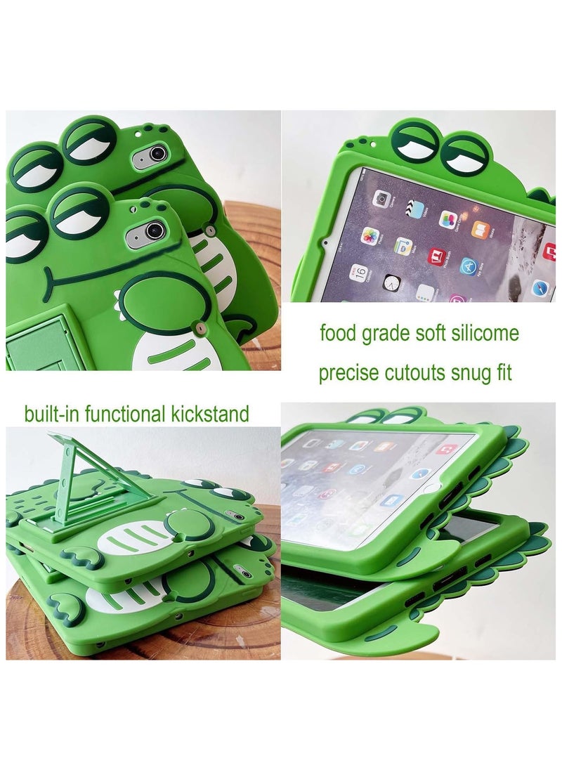 VKL Kids Case for iPad 10th Generation 2022 Cover for iPad 10.9 Inch + Screen Protector, 3D Cute Cartoon Case Silicone with Shoulder Strap & Stand Shockproof Cover, Dinosaur  - Image 5