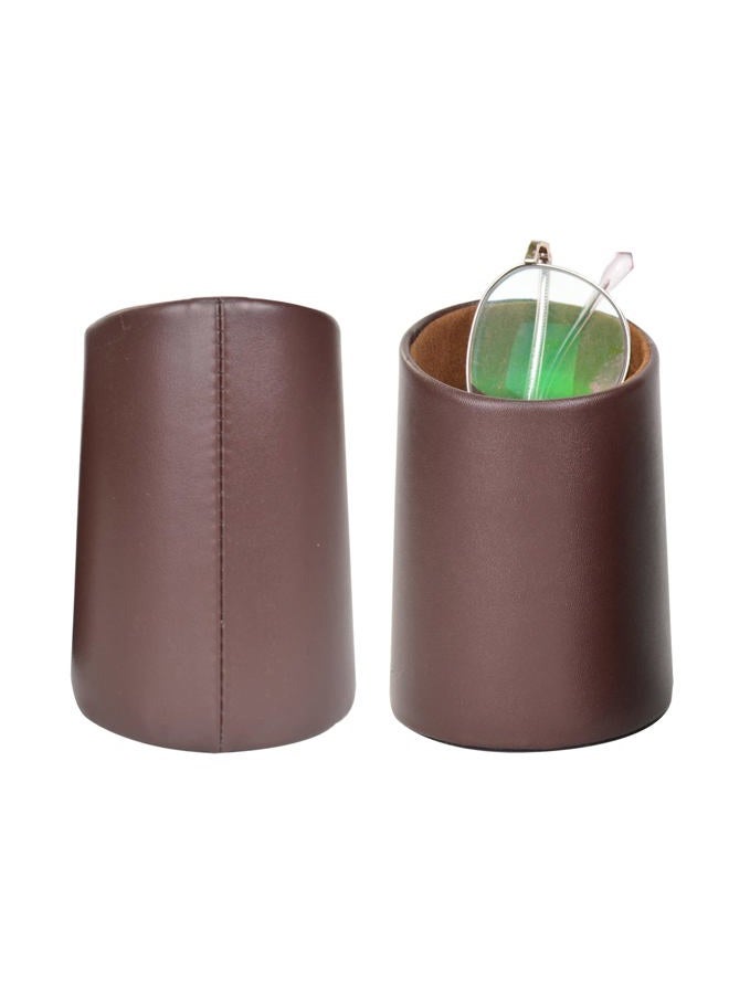 TECKE 2 Pack Eyeglass Holder Stand Protective Glasses Stand Case For Desks or Nightstands(Brown) - Image 5