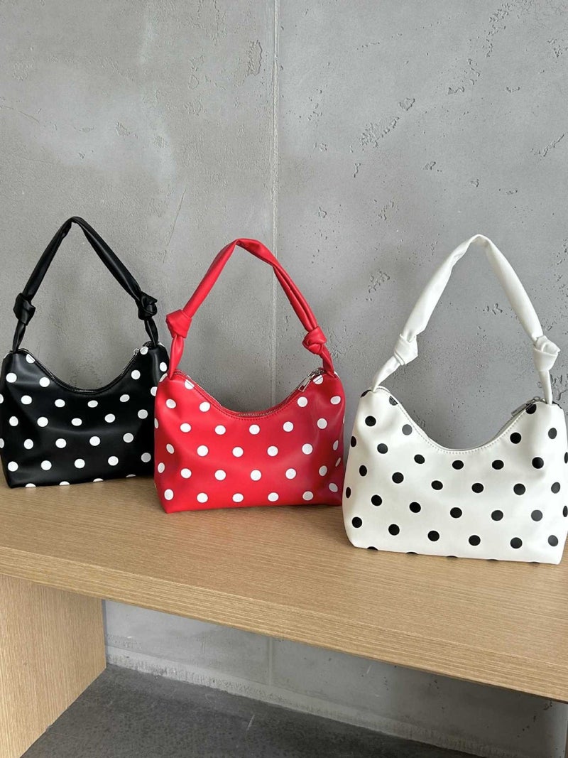 Duoguo Women'S Bag Niche Polka Dot Contrast Color Underarm Handbag Women'S 2025 Korean Casual Sweet Fresh Shoulder Bag - Image 3